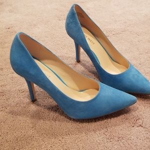Nine west blue suede heels.  New, never worn.